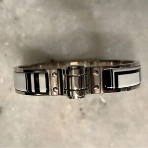 HERMES black and white silver cuff-in perfect condition
